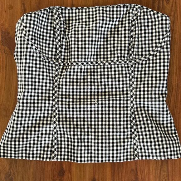 White House | Black Market black and white gingham bustier strapless top size 10 - Picture 1 of 5